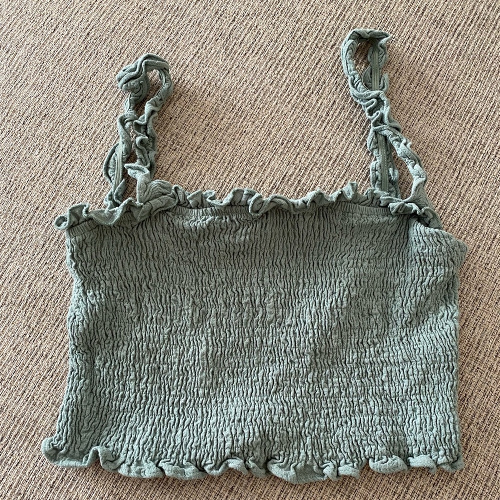 Smocked Ruffle Crop Top